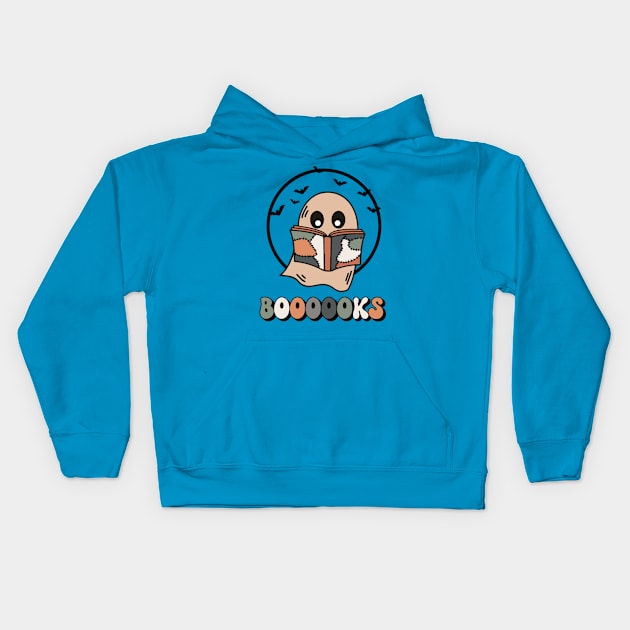 Booooks Halloween Ghost Boo Book Reader Librarian Costume Kids Hoodie by Teewyld